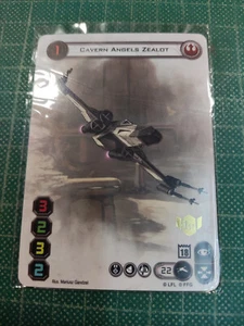 Star Wars X-wing Promo Card PLASTIC Glossy Cavern Angels Zealot 1st Position - Picture 1 of 1