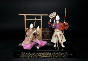 2 Antique GOFUN Japanese Dolls MUSHA Warrior & Princess NINGYO from 1933 - Picture 1 of 9