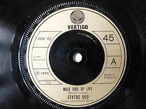 STATUS QUO - Wild Side Of Life 1976 7" Vinyl Single - Picture 1 of 2