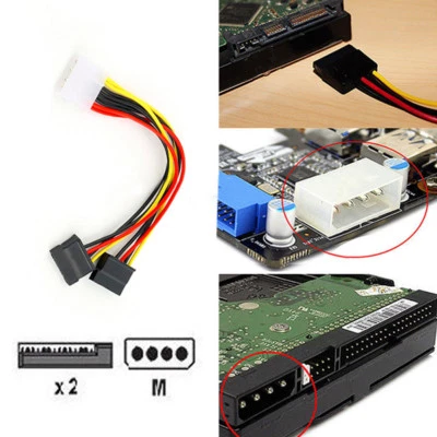 IDE SATA MOLEX CONVERTITORE SATA CONNETTORE 4 PIN ADATTATORE CAVO HARD DISK gt - Immagine 1 di 4