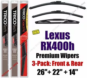 Limpiaparadores 3 piezas delanteros premium + ajuste trasero 2006-2008 Lexus RX400h - 19260/220/14A - Imagen 1 de 1