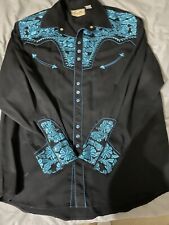 Scully Men’s XL Western Shirt Black & Turquoise