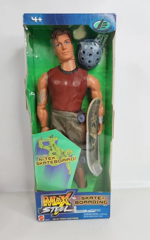 NEW Max Steel 12" Action Figure SKATE-BOARDING #29532 Sports Extreme 1998 Mattel Cover