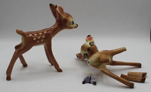 VINTAGE 1940's AMERICAN POTTERY DISNEY EVAN SHAW PORCELAIN BAMBI & FALINE PAIR - Picture 1 of 9