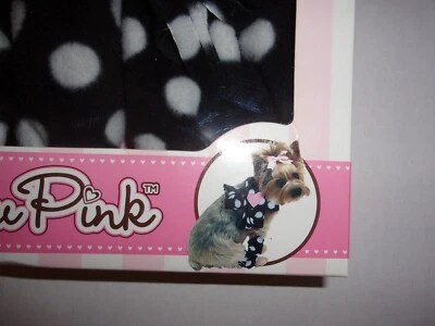 Juego de bufanda y calentadores de piernas Lulu rosa S Sm negro blanco puntos accesorios para mascotas  Foto 1 de 4