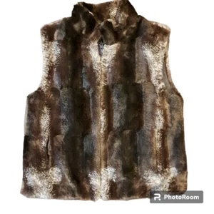 Brown Faux Fur Vest Size Small - Picture 1 of 4