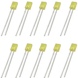 10 Pack Yellow Rectangular LEDs, Diffused Lens (5mm x 2mm x 7mm) - Picture 1 of 4