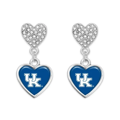 Kentucky Wildcats Amara Silver Blue Crystal Dangle Earrings Jewelry Gift UK Cover