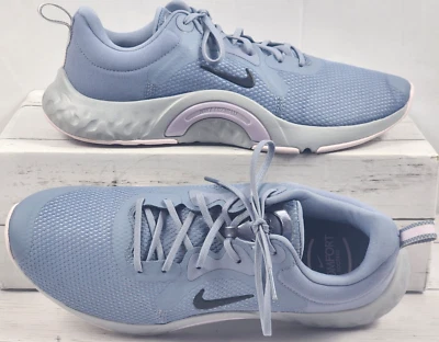 Nike Renew Lace Up, Comfort Footbed, Blue/Pink/Black Women's Sneakers, Size 8.5 - Image 1 of 4
