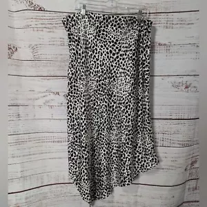 Forever 21 + Black White Gray Leopard Print Slip Skirt Size 3X - Picture 1 of 5