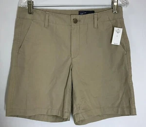 NWT GAP Womens Shorts Size 2 GF Roll Short Iconic Khaki 100% Cotton  - Picture 1 of 10