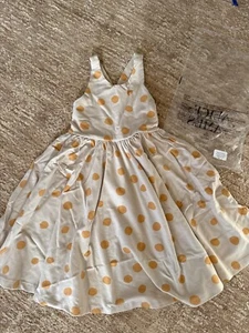 New in bag alice and ames size 8 girls dress pinafore oakbluff dot - Picture 1 of 6