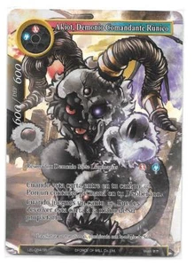 FoW AKIOT, DEMONIO COMANDANTE RUNICO LEL-084 Super Rare FULL ART FOIL Español - Picture 1 of 1
