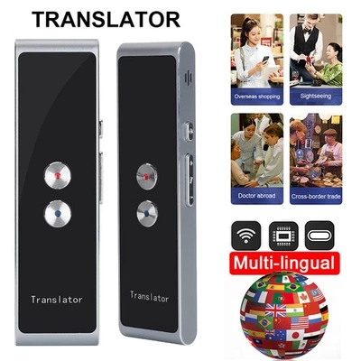 T8 Tragbar Zwei-Wege Echtzeit Voice Sprachübersetzer Smart Dolmetscher Device DE - Bild 1 von 4