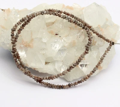 Rohdiamant Catena Filo Collana IN Pietre Preziose Rotondi Nobile Tubo Diamante - Immagine 1 di 4