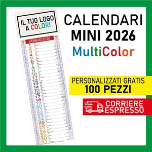 100 Calendari 2026 Olandese MINI Silhouette Stretti Personalizzati Stampa Colori - Imagen 1 de 3