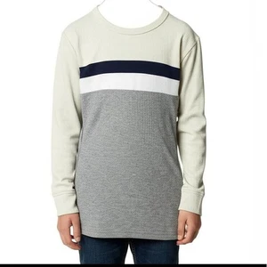 Childrens Place Shirt Boys Large 10-12 Colorblock Waffle Knit Long Sleeve Top - Picture 1 of 7