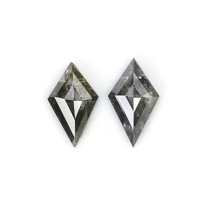 0.79 CT Natural Kite Cut Pair Diamond 7.95 MM Salt And Pepper Diamond L3394 - Picture 1 of 8