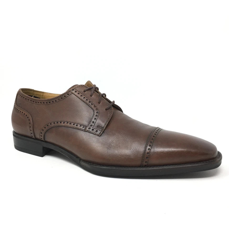 Zapatos de vestir John W Nordstrom Oxfords para hombre talla 10 cuero marrón puntera Italia Foto 1 de 4