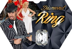 Großer Diamantring / Karneval Fasching Schmuck Gangster Rapper Kostüm Ring - Bild 1 von 4