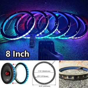 6pcs 8'' Color Chasing LED Speaker Ring Lights 1/2'' Spacer Waterproof Audio Kit - Picture 1 of 13