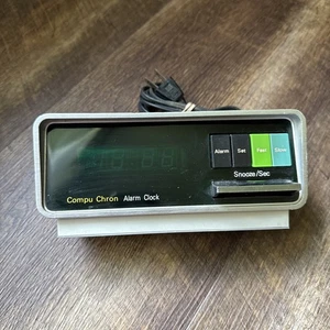 Compu Chron Digital LED Space Age Green Display Alarm Clock Rare Vintage 70s 80s - Bild 1 von 5