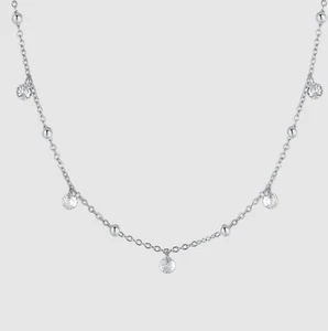 Collana Luca Barra Donna Acciaio Pendenti Zirconi Bianchi _CK2181 - Picture 1 of 5