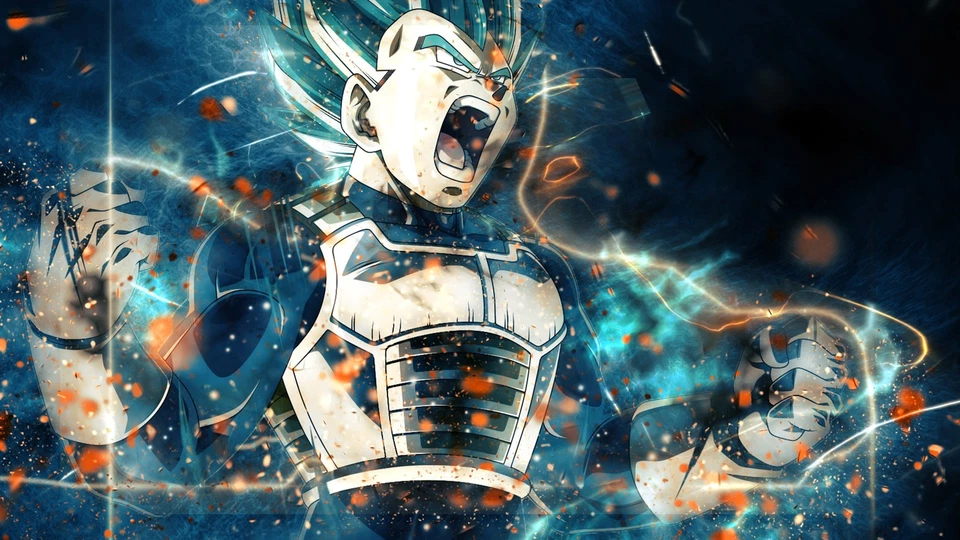 Tapete de jogos Dragonball Dragon Ball Super Vegeta Saiayan azul - Imagem 1 de 1