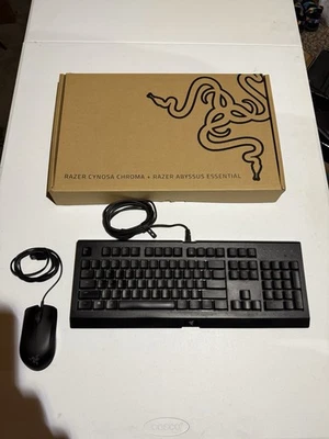 Razer Gaming Bundle Cynosa Chroma Keyboard + Abyssal Essential Mouse Great - Image 1 of 4