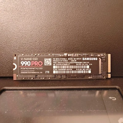 [NEW, no box] Samsung 990 PRO SSD 2TB NVMe M.2 PCIe Gen4, M.2 2280 MZ-V9P2T0B/AM - Image 1 of 2