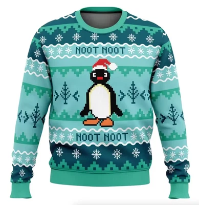 NOOT NOOT Christmas Penguin 3D Print Pingu Christmas Long Sleeve Sweater Men's