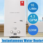 16L Propane Lpg Gas Portable Tankless Water Heater Outdoor Camping Shower White