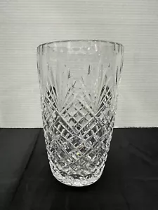 Vaso vintage cristallo trasparente industrie cristallo fiore cerchio smerlato - Foto 1 di 9