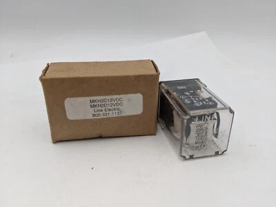 Line Electric MKH2C Relay 10A 1/6HP 120V 5A 1/3HP 240V Coil 12 Volt DC 8-Pins - Image 1 of 4