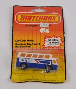 Matchbox British Airways Airport Coach con tarjeta superrápido no. 65 1983 blanco azul - Imagen 1 de 5