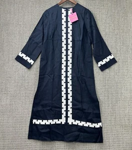 Tuckernuck X Atlantic Pacific Dress Womens M Navy & White Embroidered Hartman - Picture 1 of 17