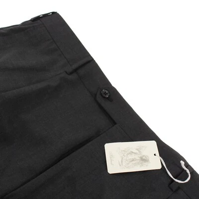 Belvest NWT Pleated Dress Pants Size 58 42 US Solid Dark Gray 100% Wool - Image 1 of 4