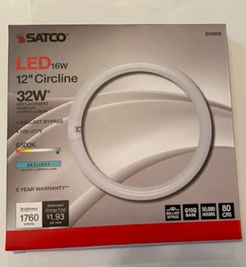 SATCO 12 Inch 16 Watt Circline T9 LED Lamp (32 Watt Replacement) - DAYLIGHT - - Picture 1 of 7