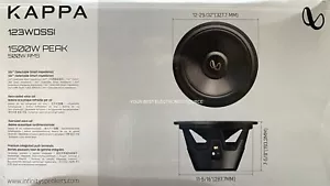 NUOVO Infinity KAPPA123WDSSI Kappa Series 12" subwoofer SVC, 2 o 4 Ohm selezionabile - Foto 1 di 1