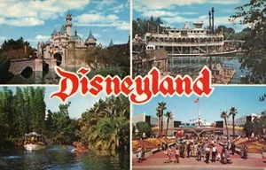 Collage of Sleeping Beauty Castle Mark Twain Steamboat Disneyland Postcard - Picture 1 of 2