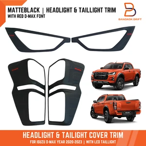 FARO LED MATEBLACK BORDE CUBIERTA DE LUZ TRASERA PARA CAMIONETA ISUZU D-MAX 2020-2023 - Imagen 1 de 8