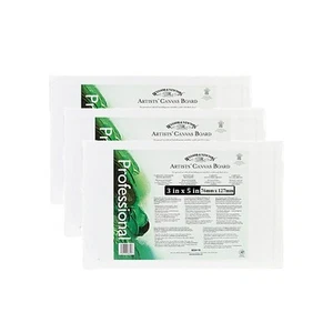 Winsor & Newtown Artist Canvas Panels/Boards - Set of 3 - 3" x 5" - Picture 1 of 2
