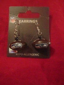 NFL Baltimore Ravens Football Dangle Earrings Officially Licensed Hypoallergenic - Picture 1 of 3