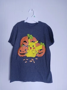 Pokemon Pikachu Pumpkins & Candy Corn T-Shirt Youth Boys Size M - Picture 1 of 5