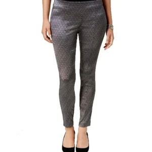 ALFANI NEW Women's Glitter Jacquard Pull On Tummy Control Skinny Pants TEDO - Picture 1 of 1