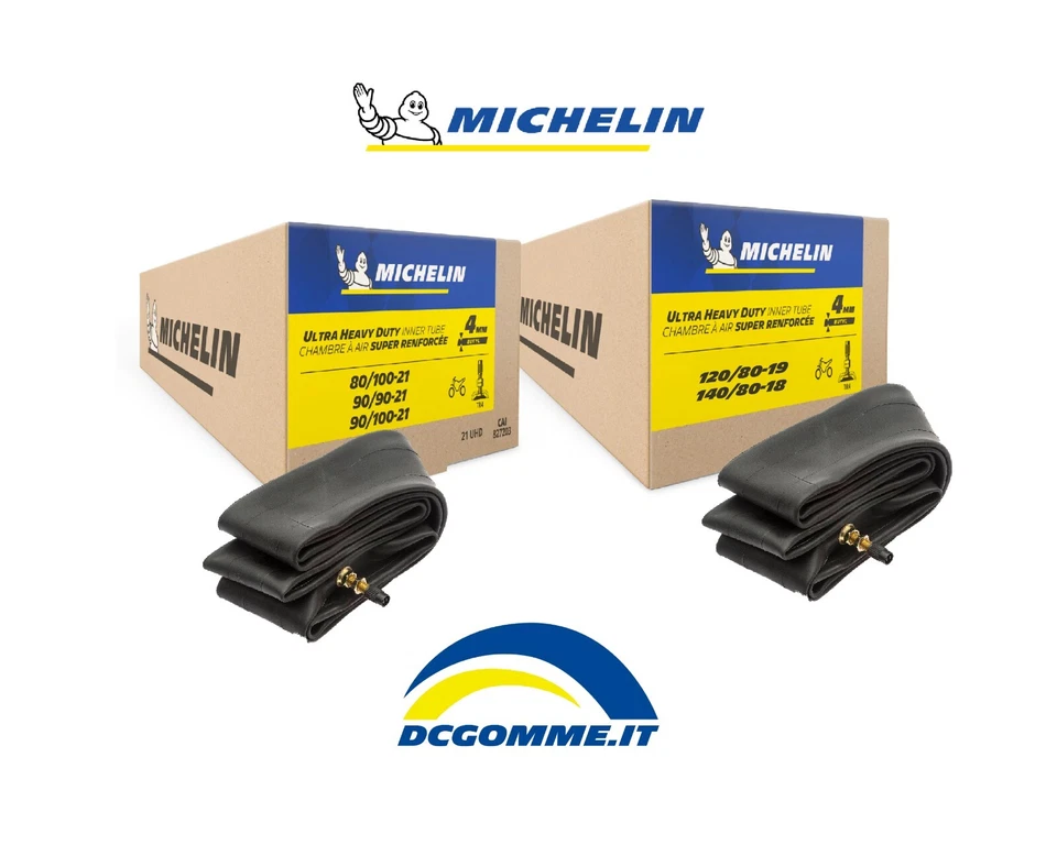 COPPIA CAMERA D'ARIA MICHELIN UHD RINFORZATA 4MM 140/80-18 + 90/90-21 - Imagen 1 de 1