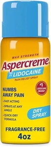 2 Pack Lidocaine Dry Spray Soothe Aggravated Nerves Pain Relief Spray 4 oz Each - Picture 1 of 6