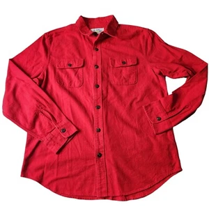 Alaska 1959 Wilderness Gear Chamois Red Flannel Shirt Long Sleeve Outdoor Large - Picture 1 of 12