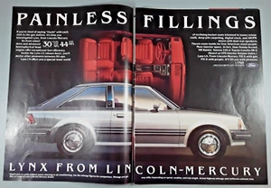 Original 1981 Mercury Lynx Two-Page Magazine Ad "Painless Fillings" - Picture 1 of 1