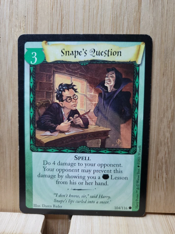 HARRY POTTER TCG🏆2001 #104/116 "Snape's Question" Trading Card🏆 - Image 1 of 1